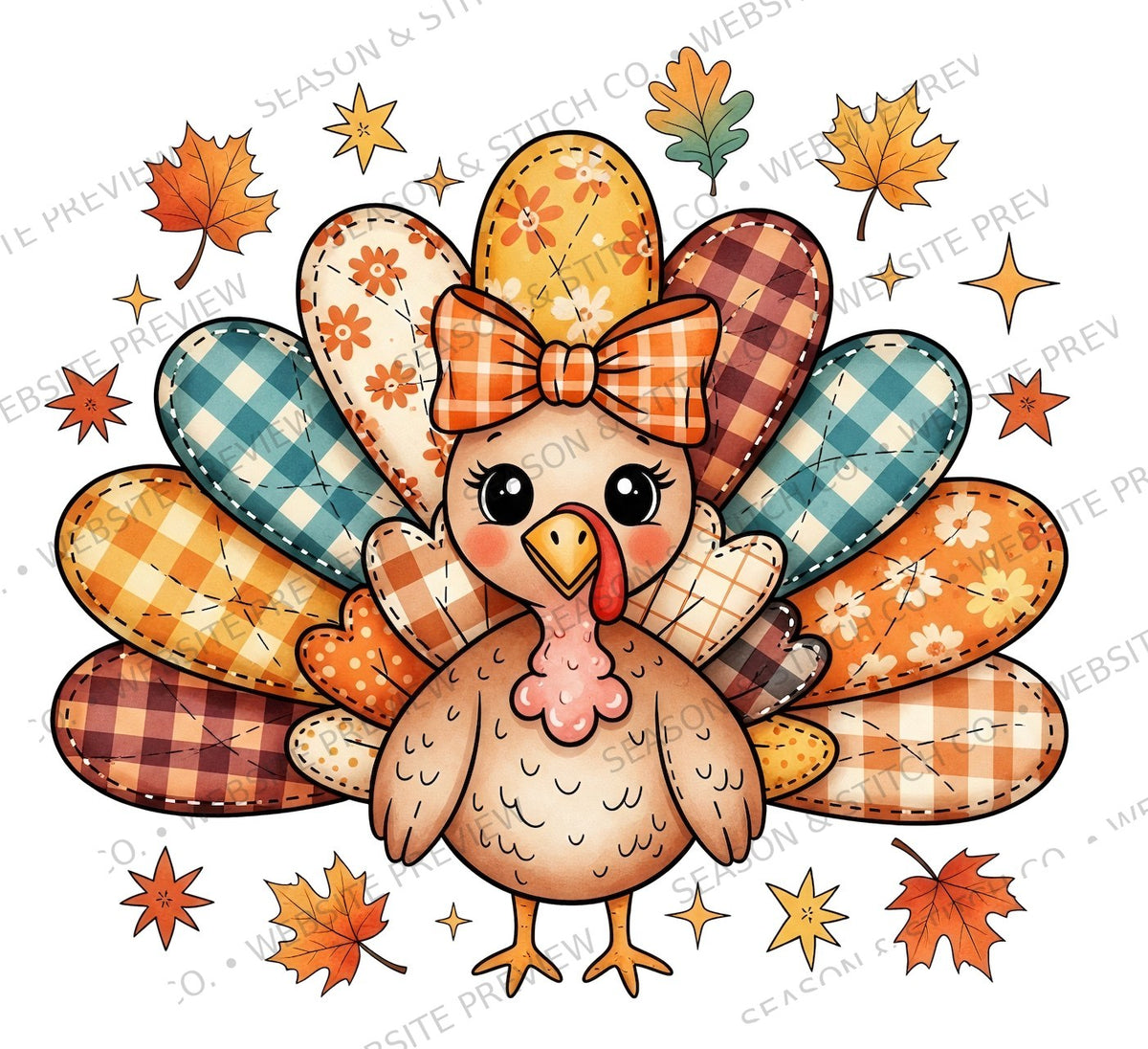 Patchwork Turkey Girl Youth T-Shirt