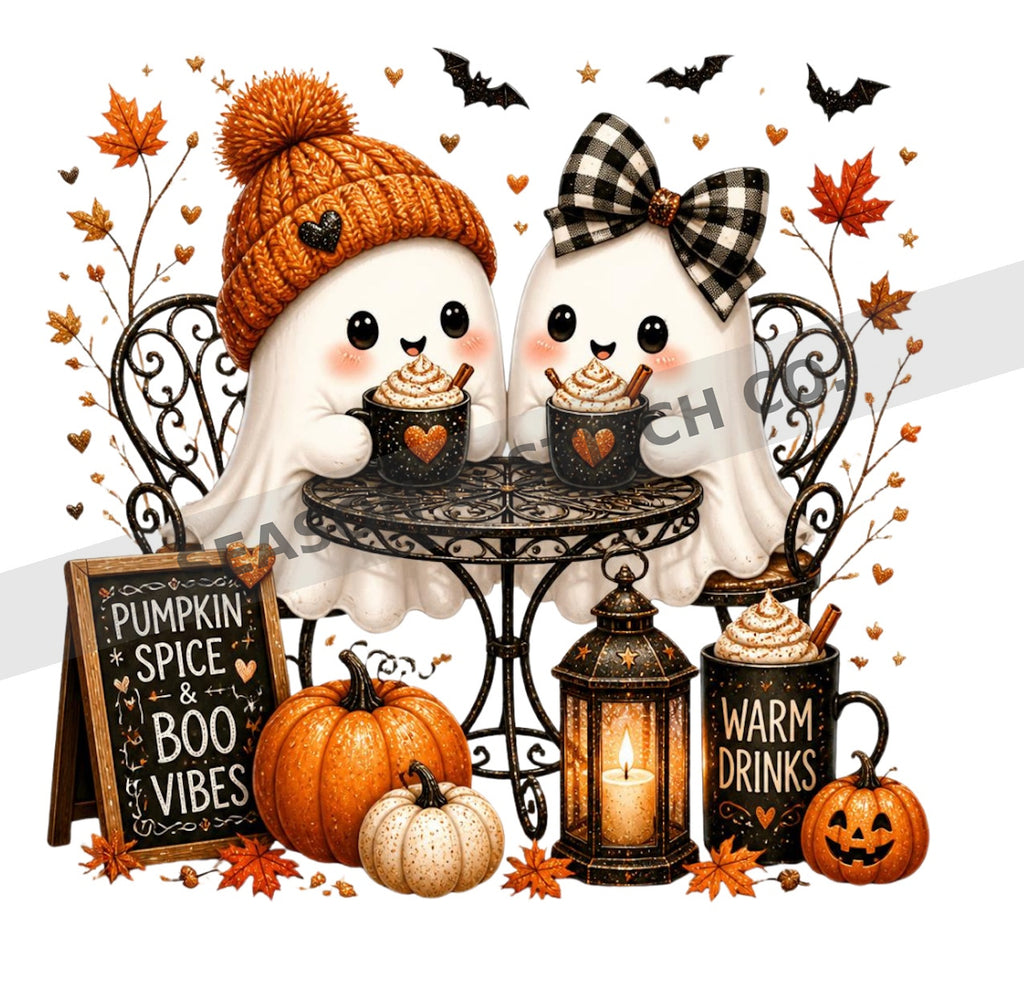 Pumpkin Spice & Boo Vibes Adult T-Shirt