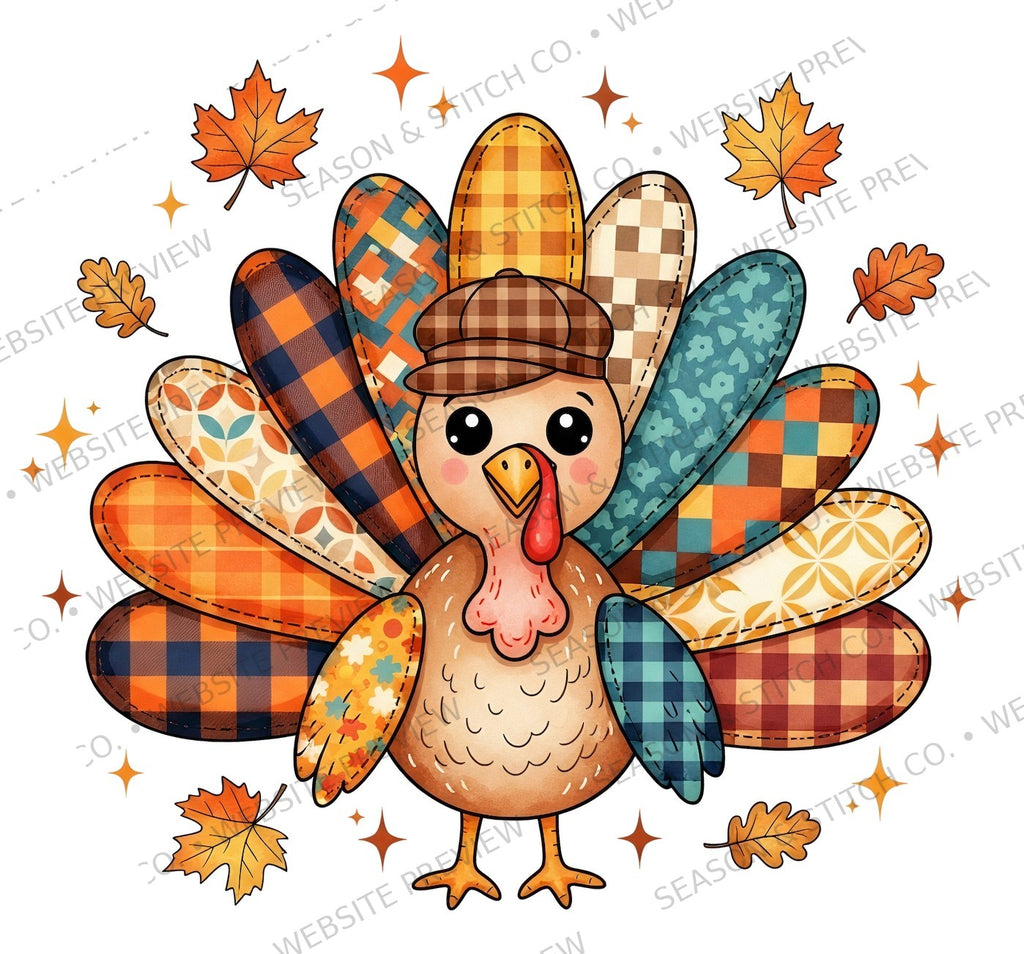 Patchwork Turkey Boy Youth T-Shirt