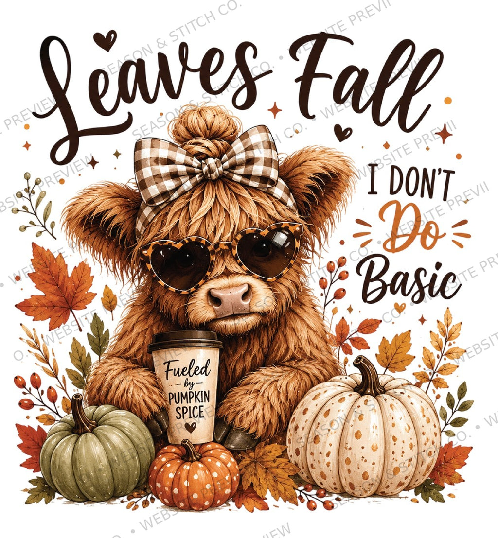 Leaves Fall, I Don't Do Basic Youth T-Shirt