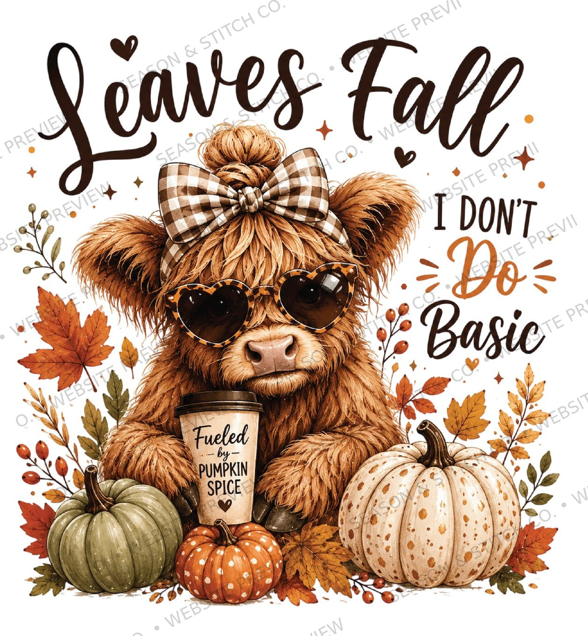 Leaves Fall, I Don't Do Basic Youth T-Shirt