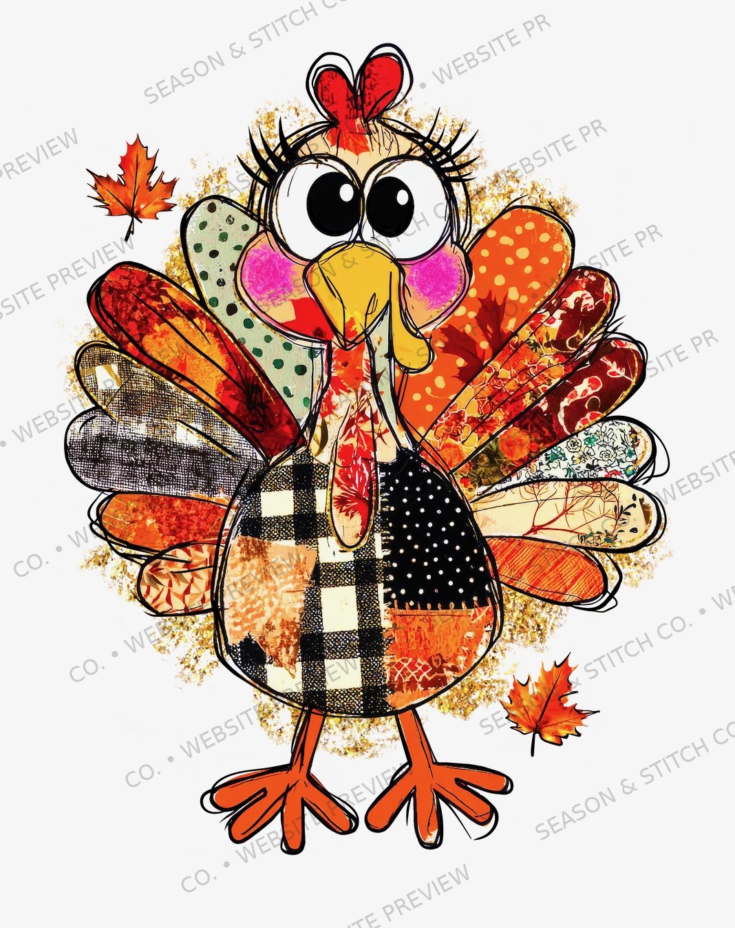 Patchwork Turkey Youth T-Shirt