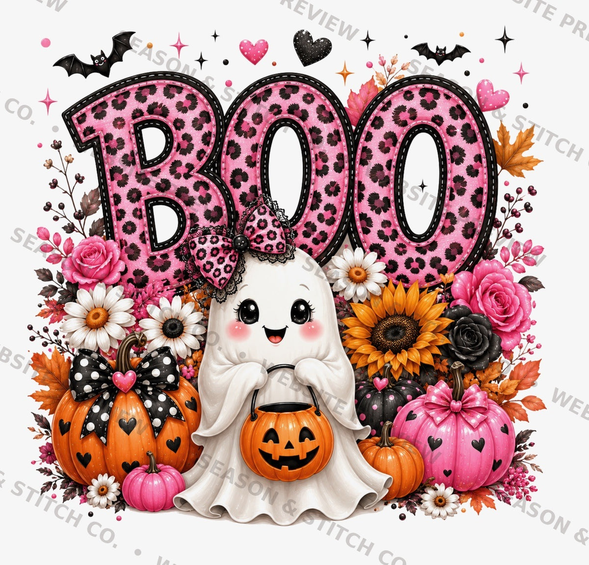 Pink Leopard Boo Youth T-Shirt